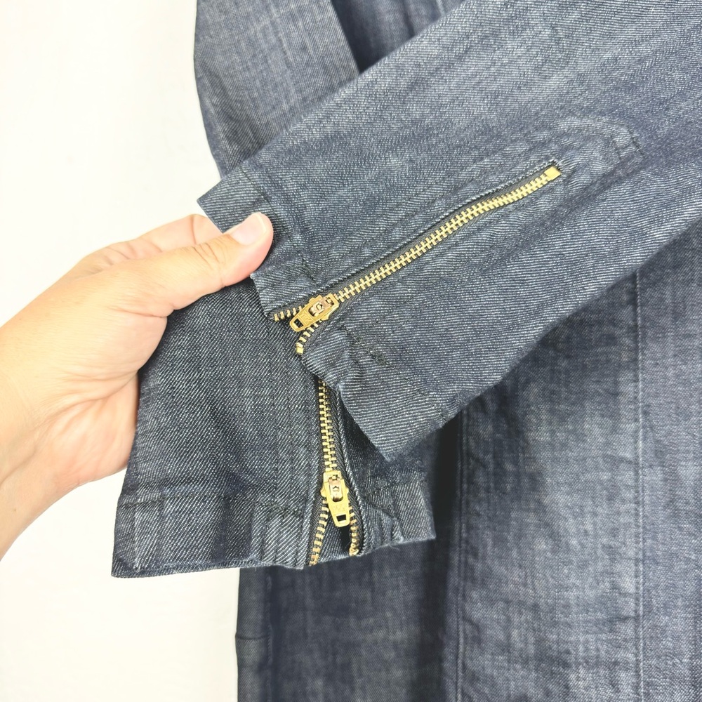 Prairie Underground Denim 3/4 Sleeve Sheath Dress With Zipper Details Size L - Picture 6 of 11